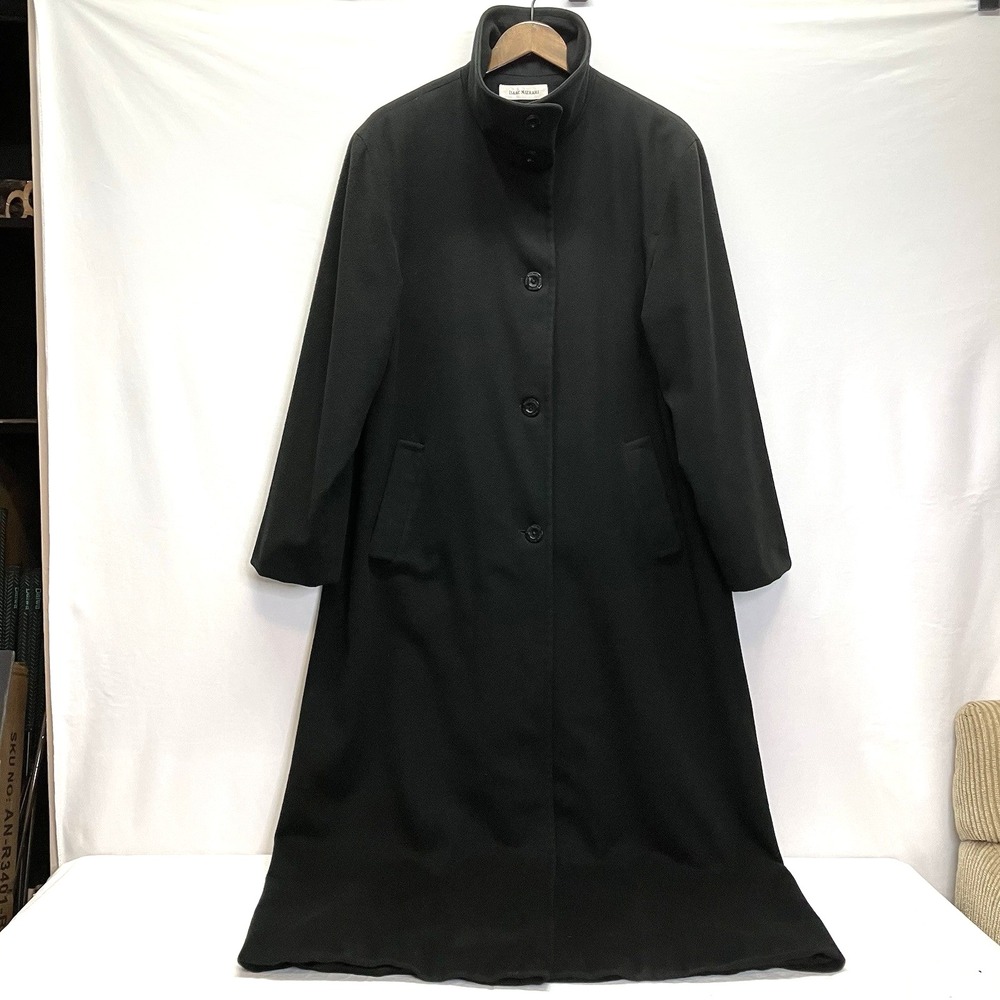 Isaac‎ Mizrahi Womens Black VINTAGE Ankle Length 100% Cashmere Coat Size 12
